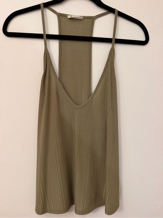 Free People Tops - Free People Olive Green Ribbed Racerback Tank Top